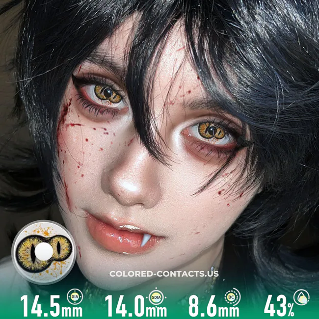 Golden Horror Double Pupil Contact Lenses | 4-Lens Pack