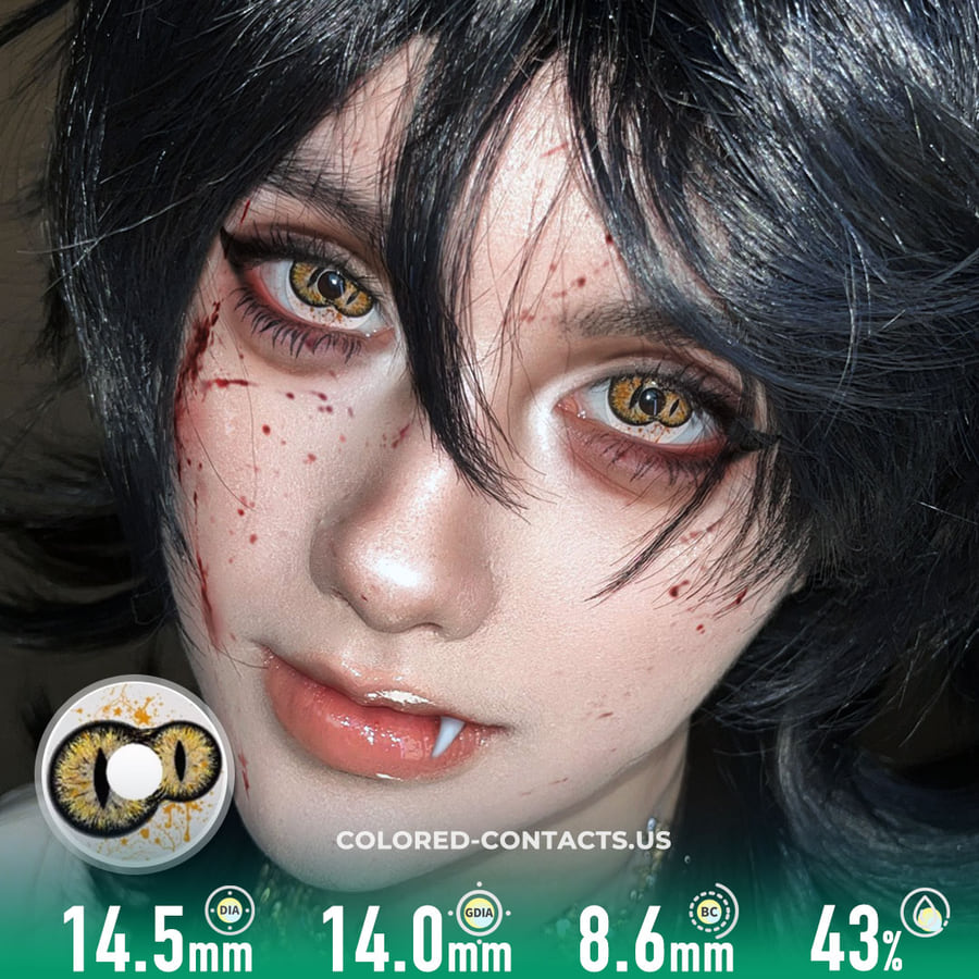 Golden Horror Double Pupil Contact Lenses | 4-Lens Pack - Ccus Eyewear · Premium Colored Contacts Golden Horror Double Pupil Contact Lenses | 4-Lens Pack
