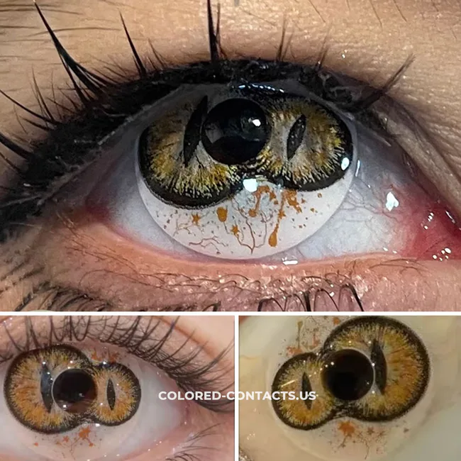 Golden Horror Double Pupil Contact Lenses | 4-Lens Pack - Ccus Eyewear · Premium Colored Contacts Golden Horror Double Pupil Contact Lenses | 4-Lens Pack