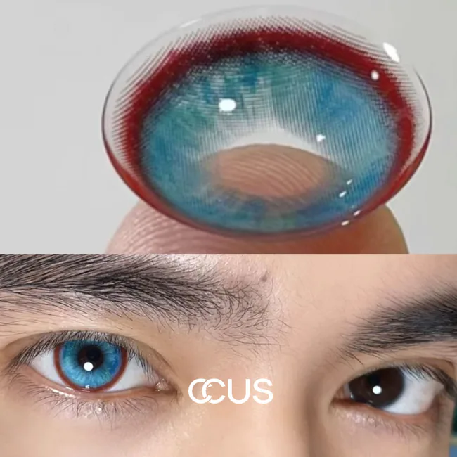 Red Rim Ice Blue Colored Contacts