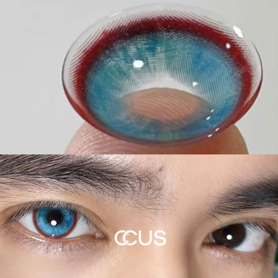 Red Rim Ice Blue Colored Contacts