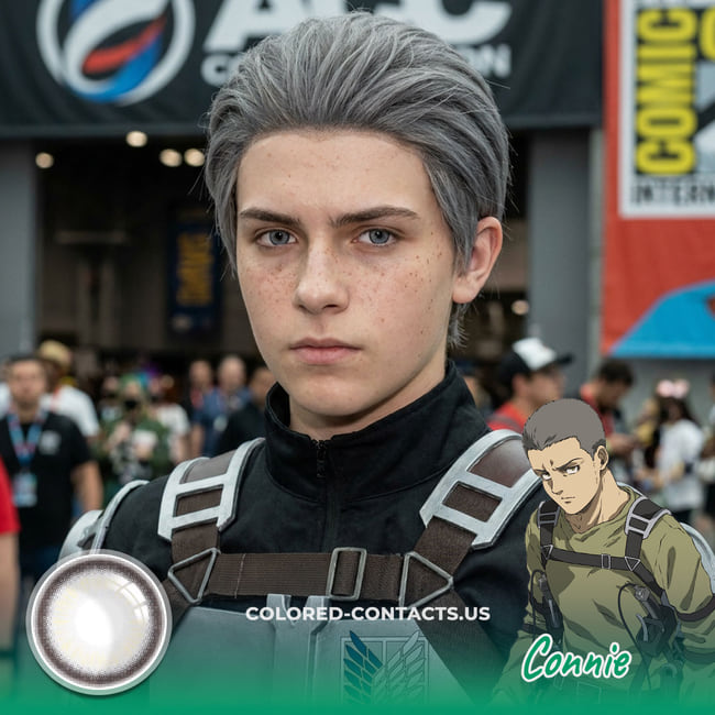 Connie Cosplay Contact Lenses for a Sharp Grey-Eyed Soldier Look