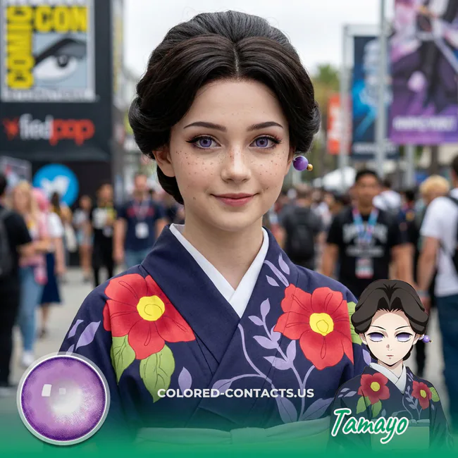 Tamayo Cosplay Contact Lenses for an Elegant Purple-Eyed Demon Look