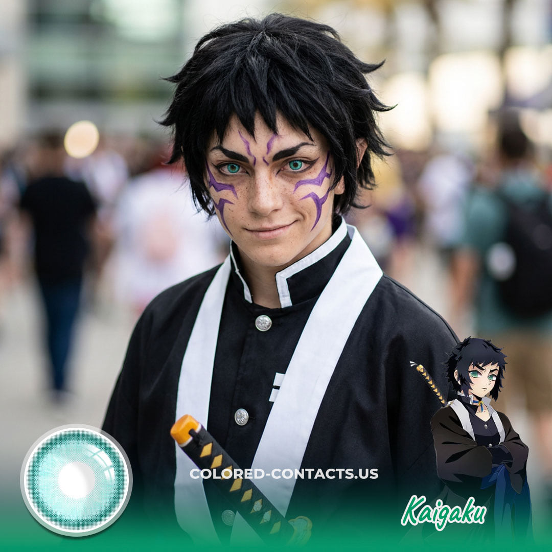 Kaigaku Cosplay Contact Lenses - Ccus Eyewear · Premium Colored Contacts Kaigaku Cosplay Contact Lenses For A Fierce Blue-Green Demon Look