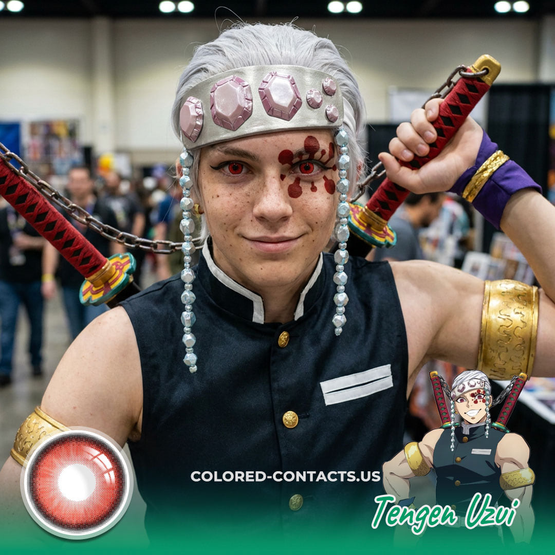 Tengen Uzui Cosplay Contact Lenses For A Flashy Red-Eyed Sound Hashira Look