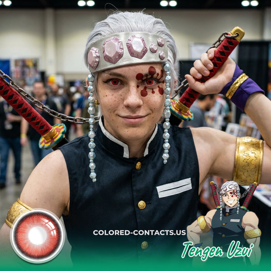 Tengen Uzui Cosplay Contact Lenses For A Flashy Red-Eyed Sound Hashira Look