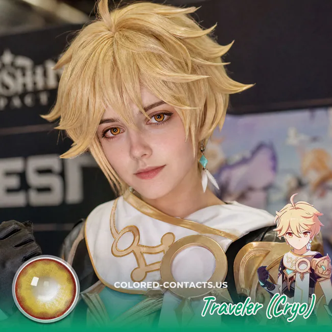 Genshin Impact Cosplay Characters Ranked In 2023 - Ccus Eyewear · Premium Colored Contacts Traveler (Cryo) Cosplay Contact Lenses