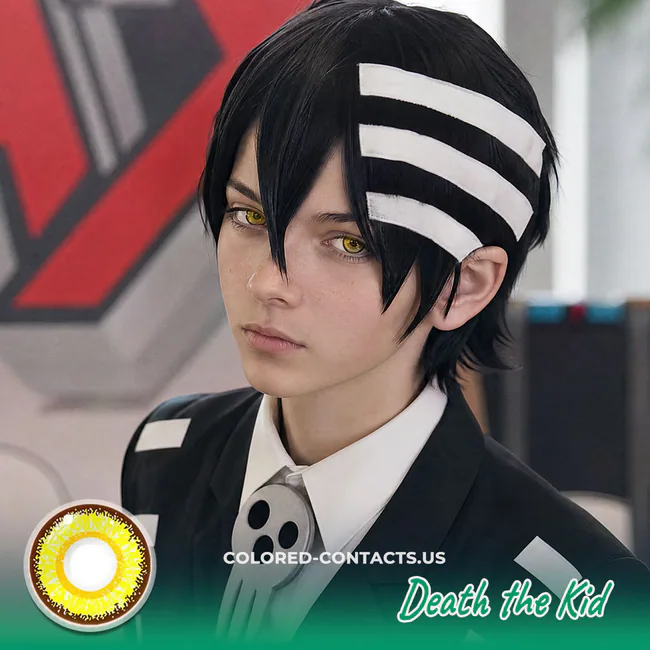Death The Kid Cosplay Yellow Contact Lenses