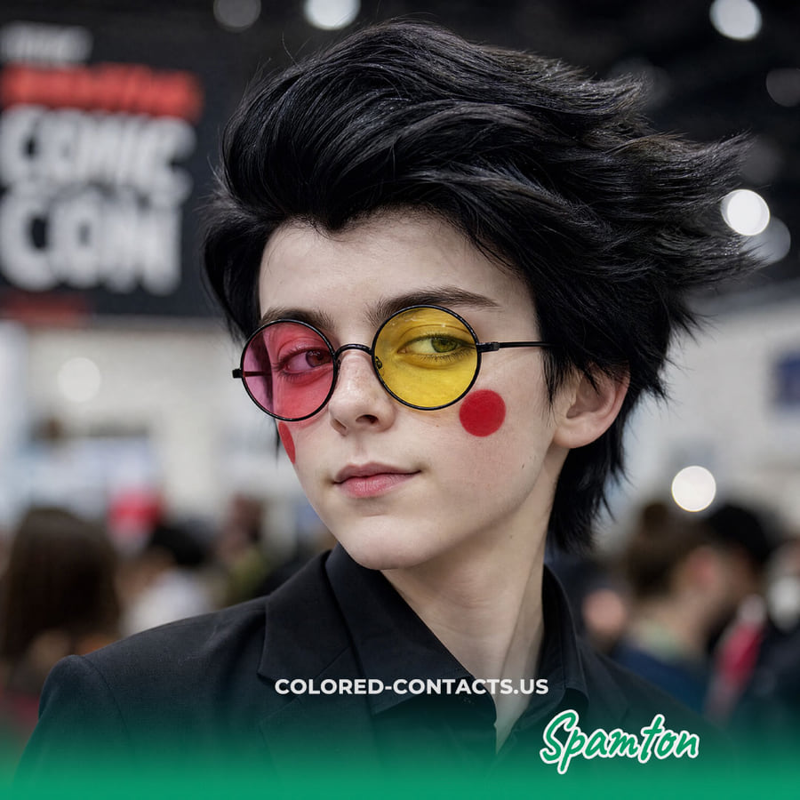 Spamton Cosplay Wig And Glasses - Ccus Eyewear · Premium Colored Contacts Spamton Cosplay Wig And Glasses - Image 2