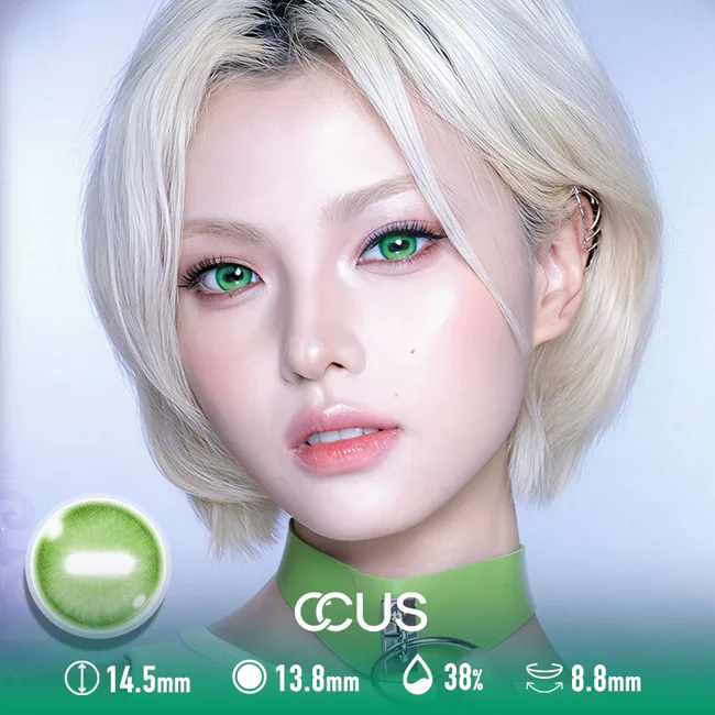 Anime &Amp; Halloween Green Contacts: Vivid Green Lenses - Ccus Eyewear · Premium Colored Contacts Green Horizontal-Slit Goat Eye — Axial Stabilized Edition