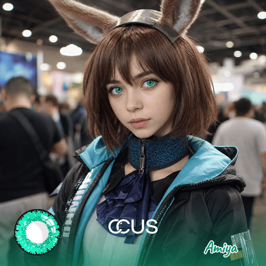 Ak: Amiya Cosplay Opal Green Contact Lenses Hero Image
