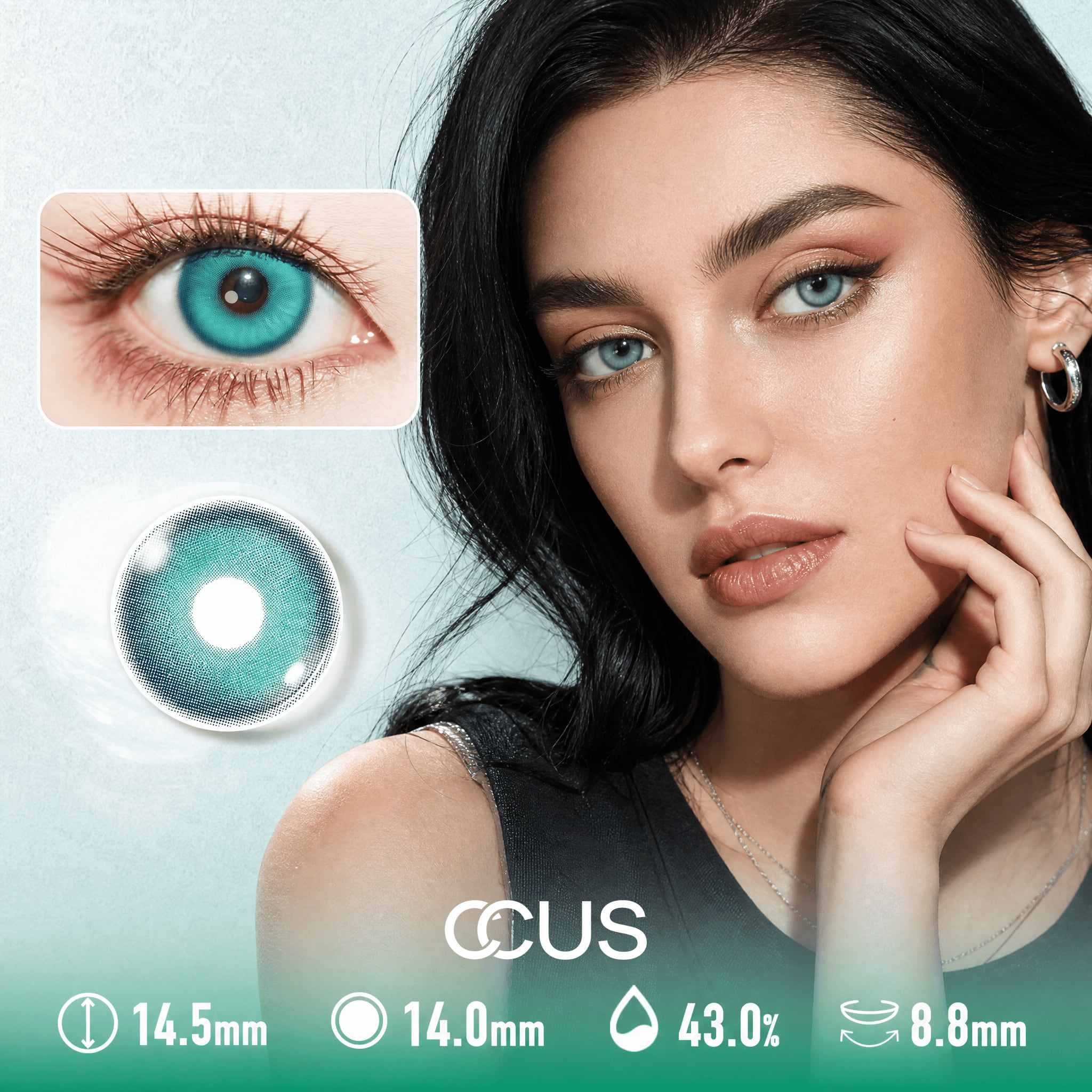 Cyan Lagoon Azure Blue Contact Lenses