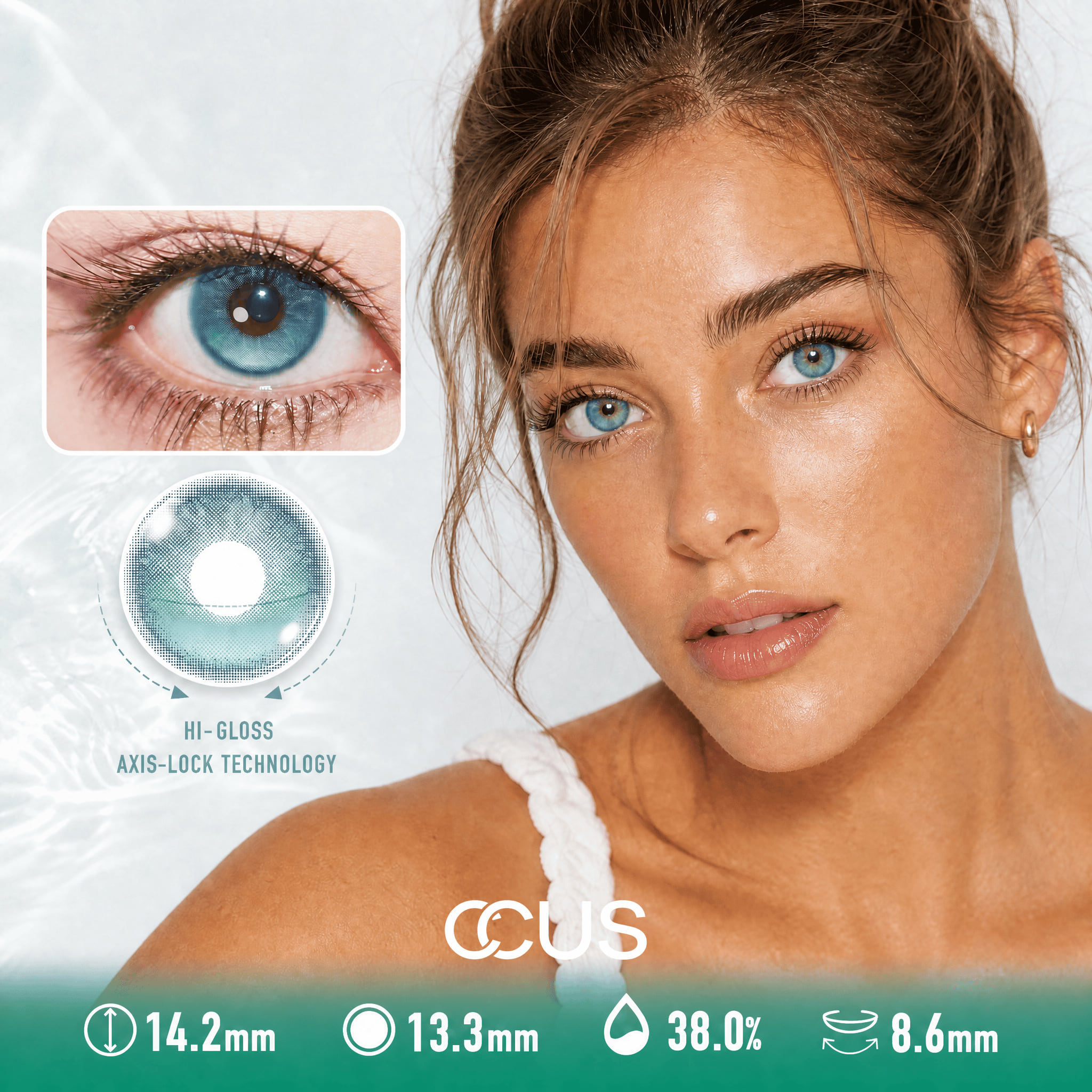 Lagoon Tide Teal Emerald Green Contact Lenses