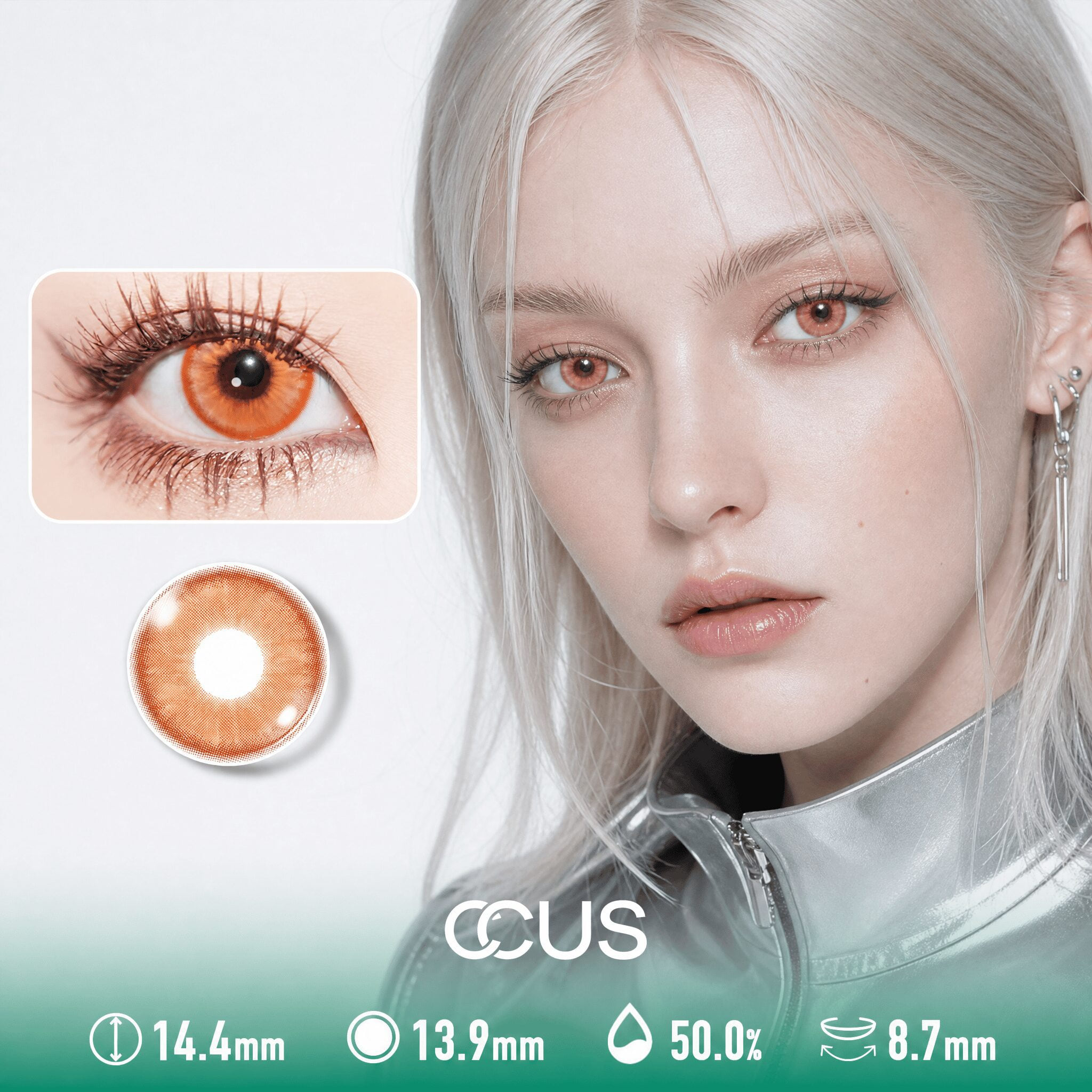 Sienna Bloom Amber Orange Contact Lenses - Ccus Eyewear · Premium Colored Contacts Sienna Bloom Amber Orange Contact Lenses