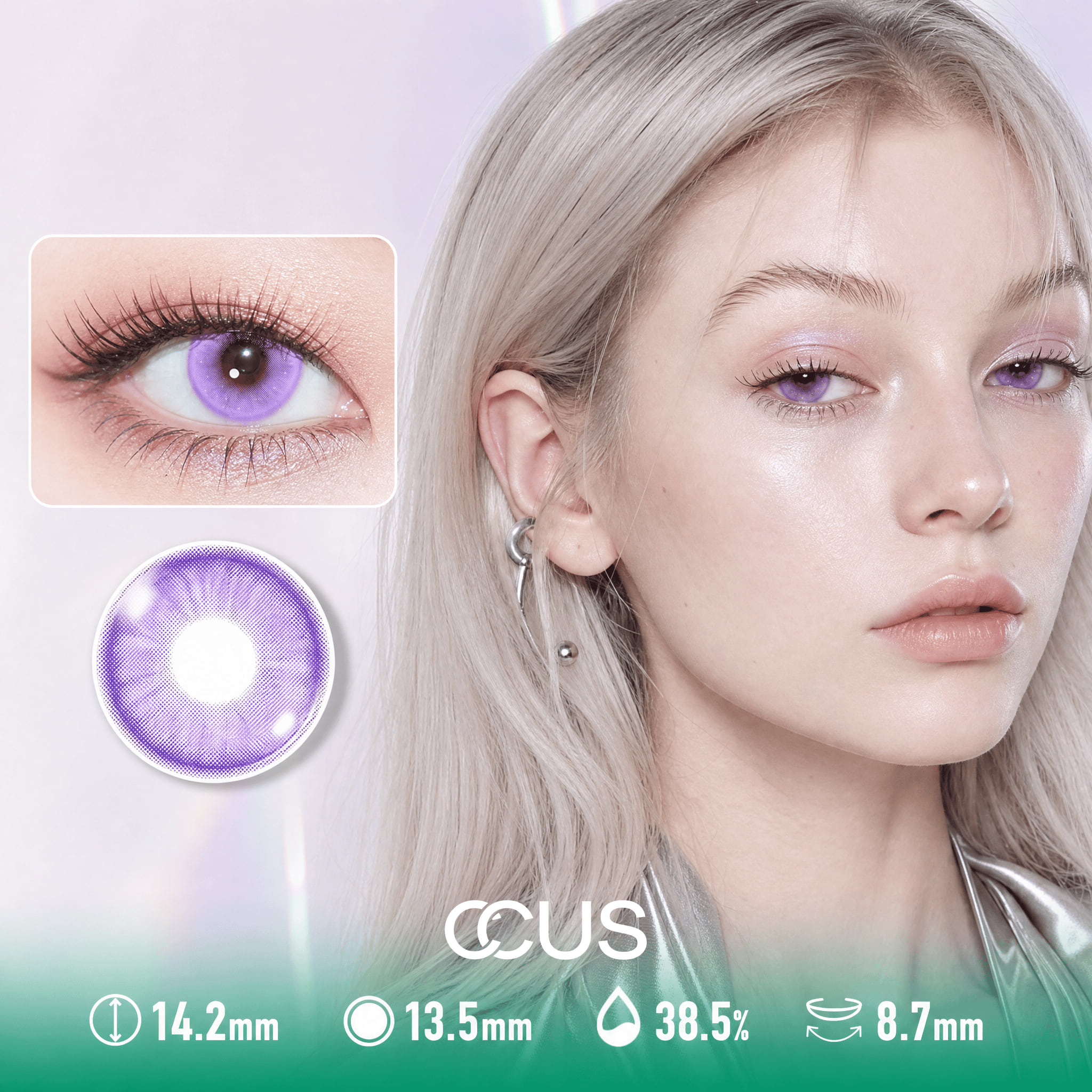 Wisteria Dusk Purple Contact Lenses - Ccus Eyewear · Premium Colored Contacts Wisteria Dusk Purple Contact Lenses