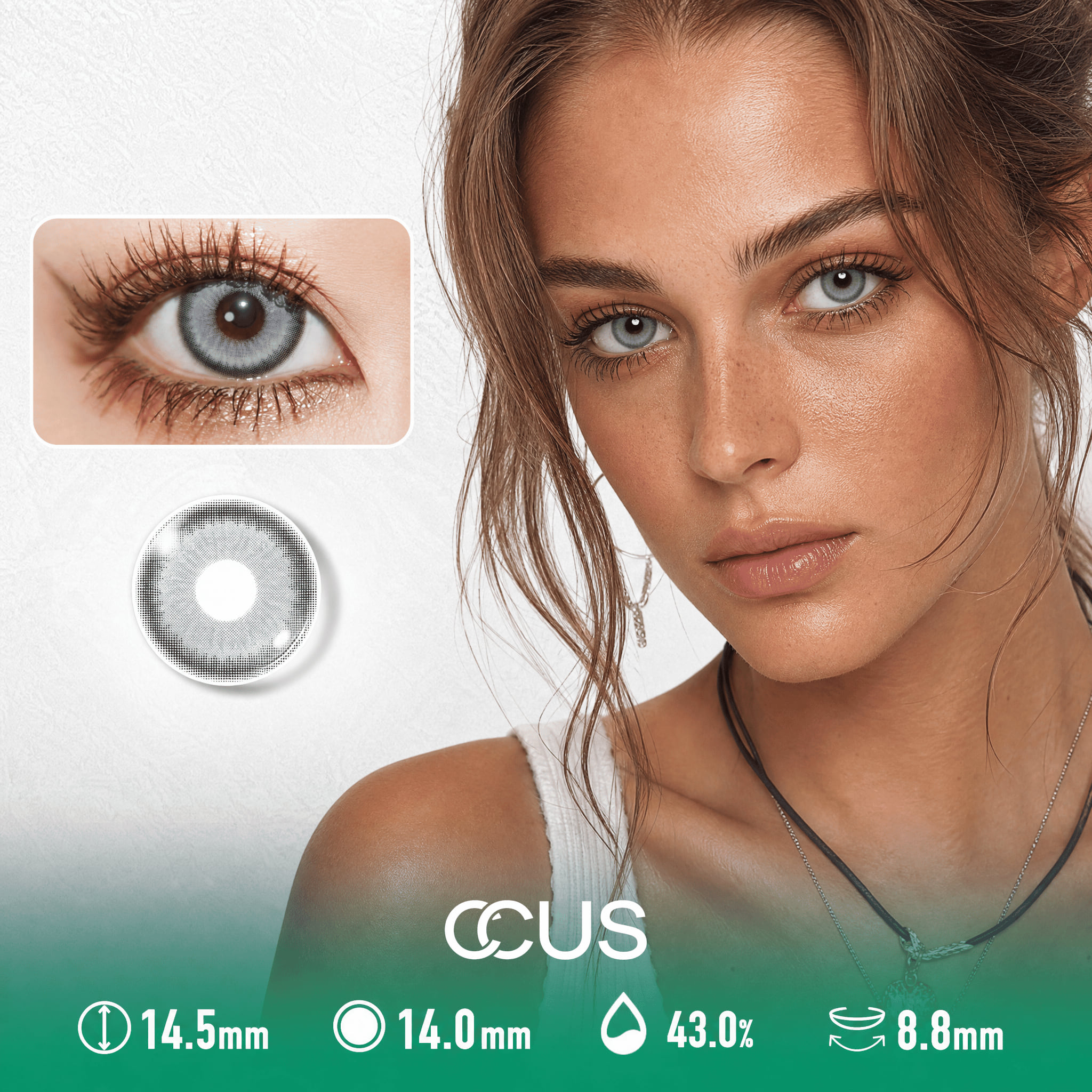 Camellia Winter Veil Grey Contact Lenses