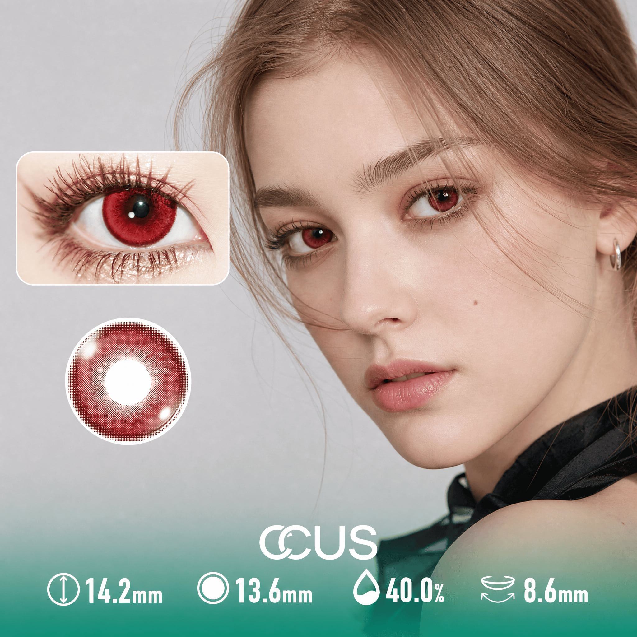 Florence Radiant Crimson Red Contact Lenses