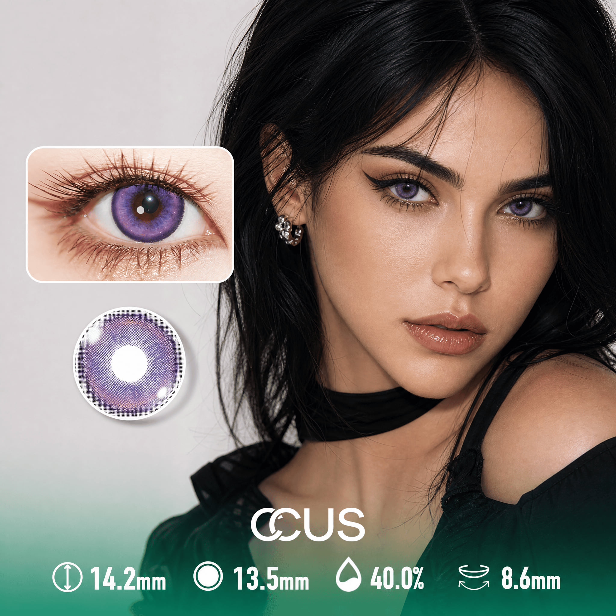 Rain Iris Purple Contact Lenses - Ccus Eyewear · Premium Colored Contacts Rain Iris Purple Contact Lenses