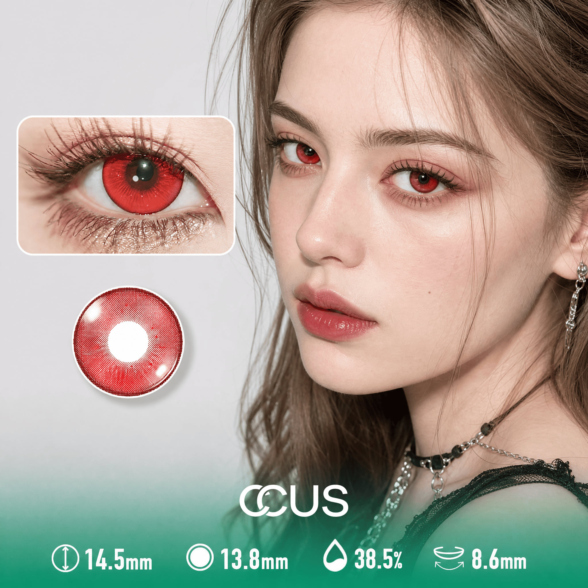 Moon Satin Cherry Red Contact Lenses