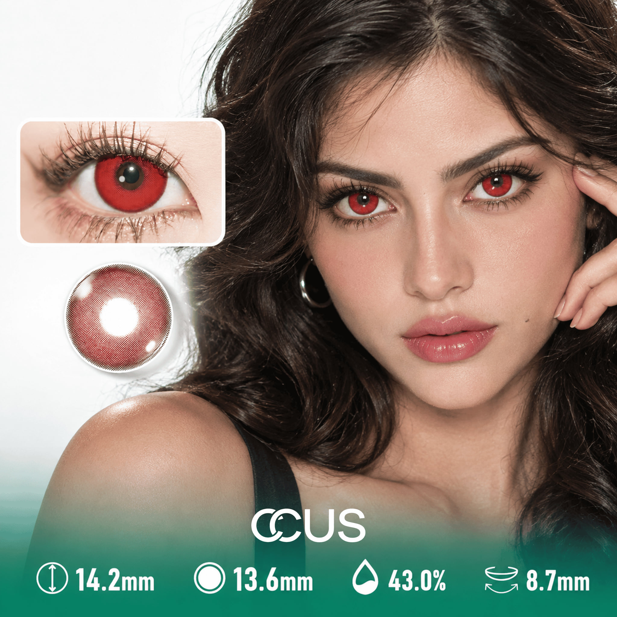 Satin Venice Sunset Red Contact Lenses - Ccus Eyewear · Premium Colored Contacts Satin Venice Sunset Red Contact Lenses