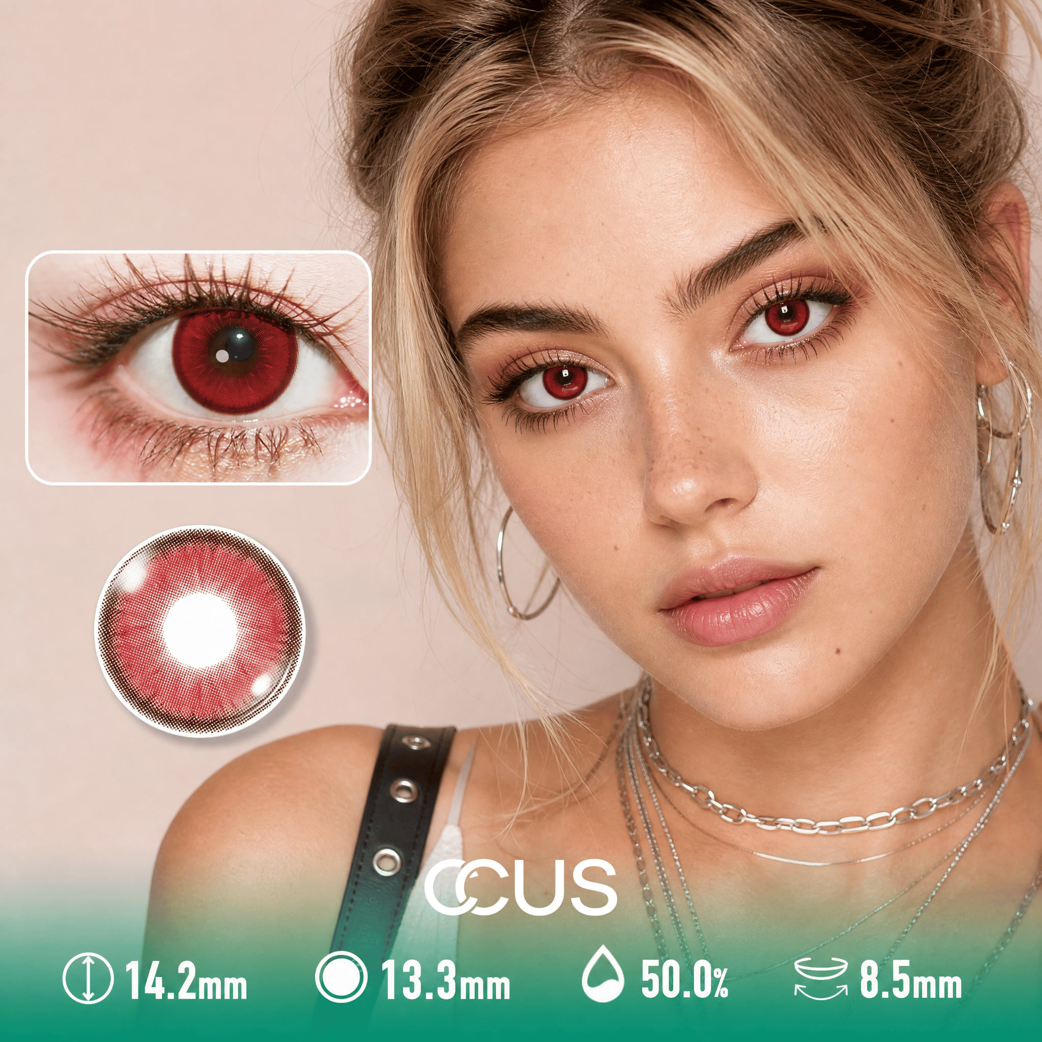 Cinnabar Lotus Red Contact Lenses - Ccus Eyewear · Premium Colored Contacts Cinnabar Lotus Red Contact Lenses