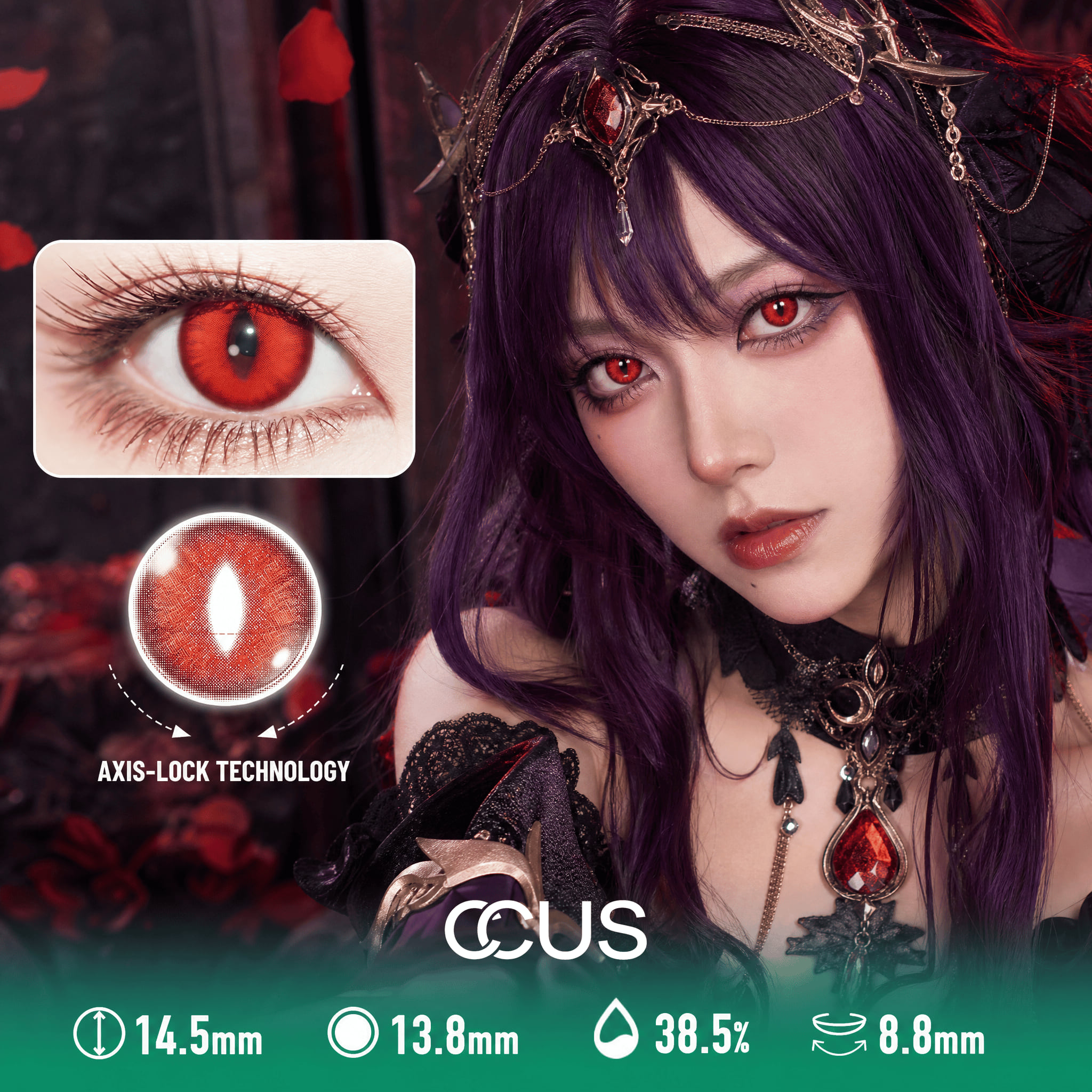 Red Vertical Slit Beast Cosplay Contact Lenses - Ccus Eyewear · Premium Colored Contacts Red Vertical Slit Beast Cosplay Contact Lenses