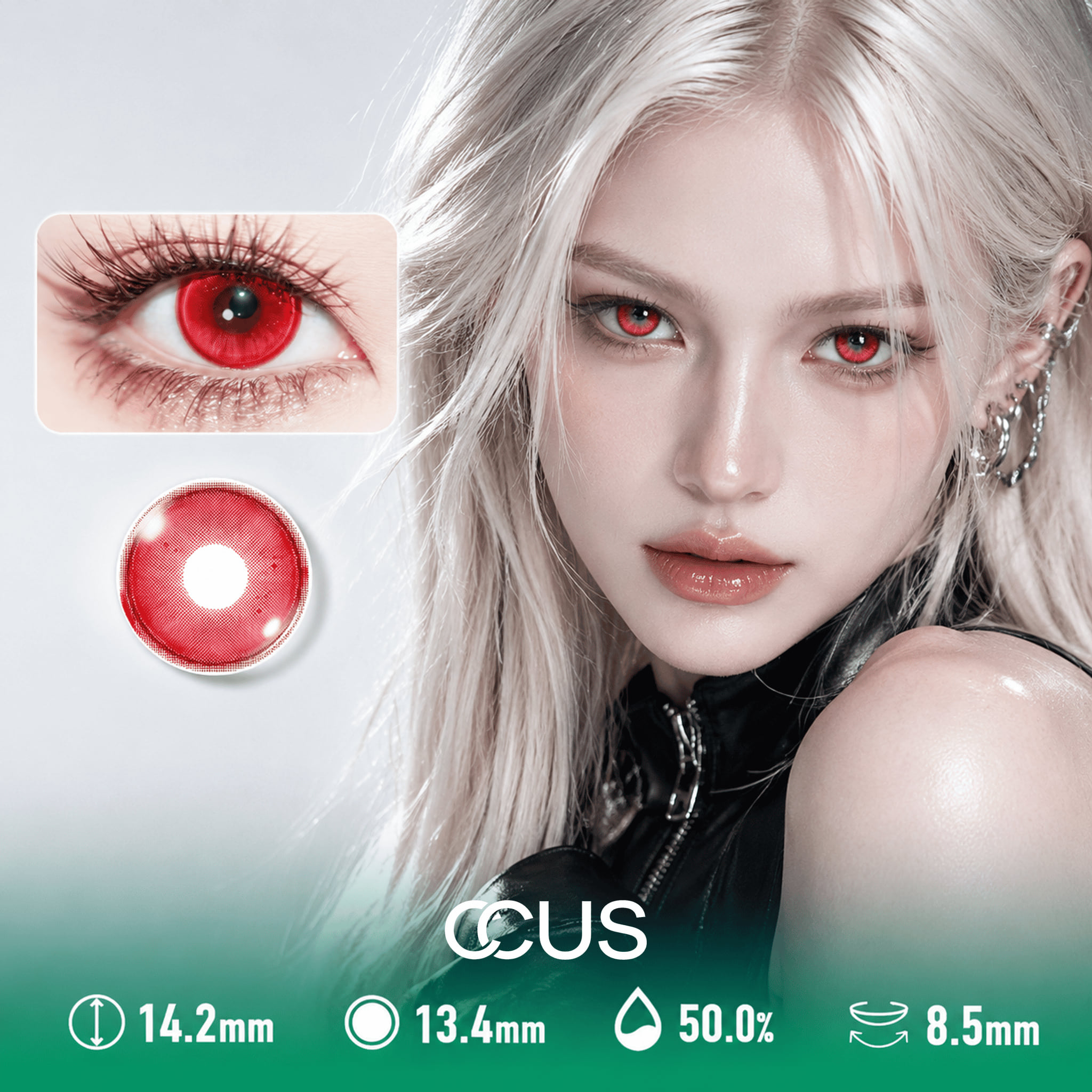 Lantern Dusk Crimson Red Contact Lenses