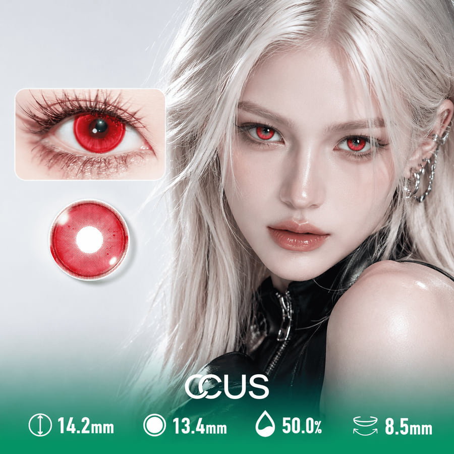 Lantern Dusk Crimson Red Contact Lenses