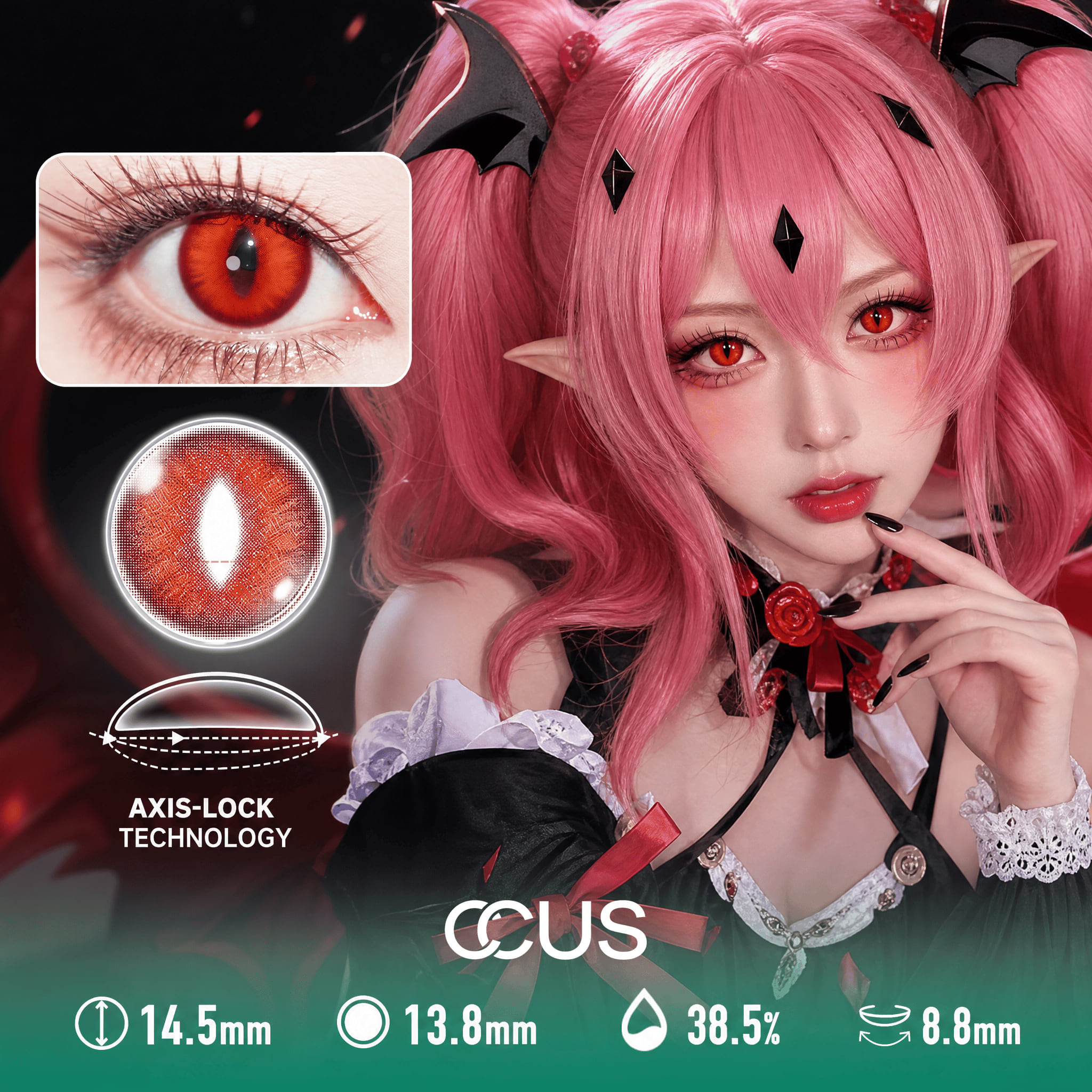 Red Vertical Slit Dragon Cosplay Contact Lenses - Ccus Eyewear · Premium Colored Contacts Red Vertical Slit Dragon Cosplay Contact Lenses
