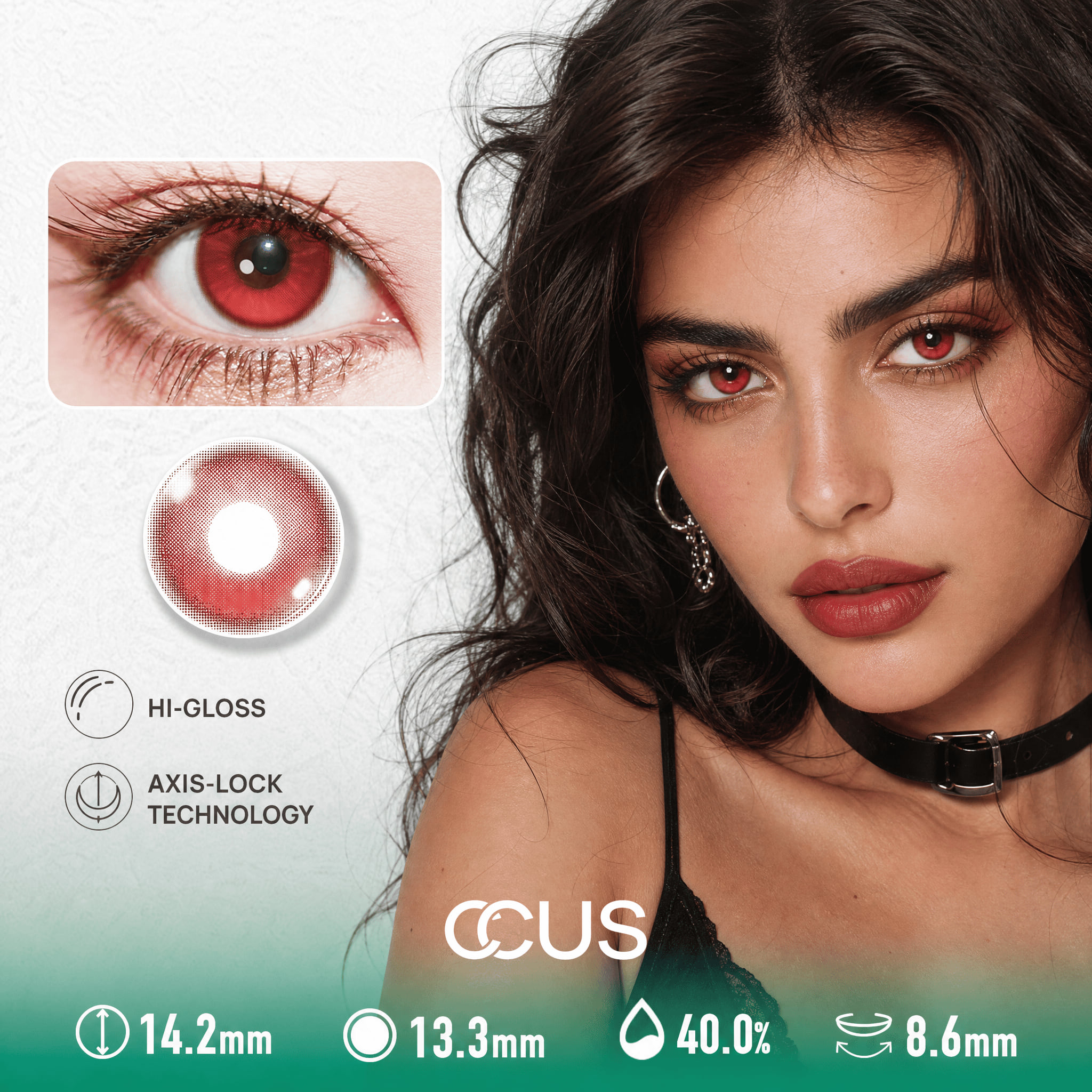 Kyoto Cherry Lacquer Red Contact Lenses - Ccus Eyewear · Premium Colored Contacts Kyoto Cherry Lacquer Red Contact Lenses