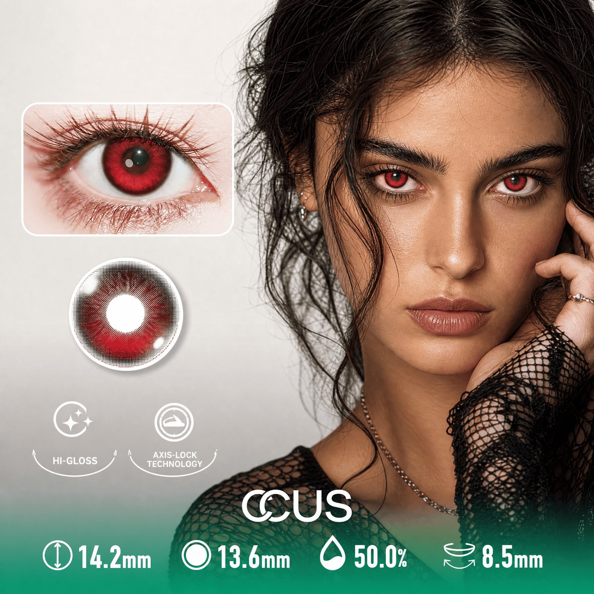 Velvet Abyss Crimson Red Contact Lenses - Ccus Eyewear · Premium Colored Contacts Velvet Abyss Crimson Red Contact Lenses