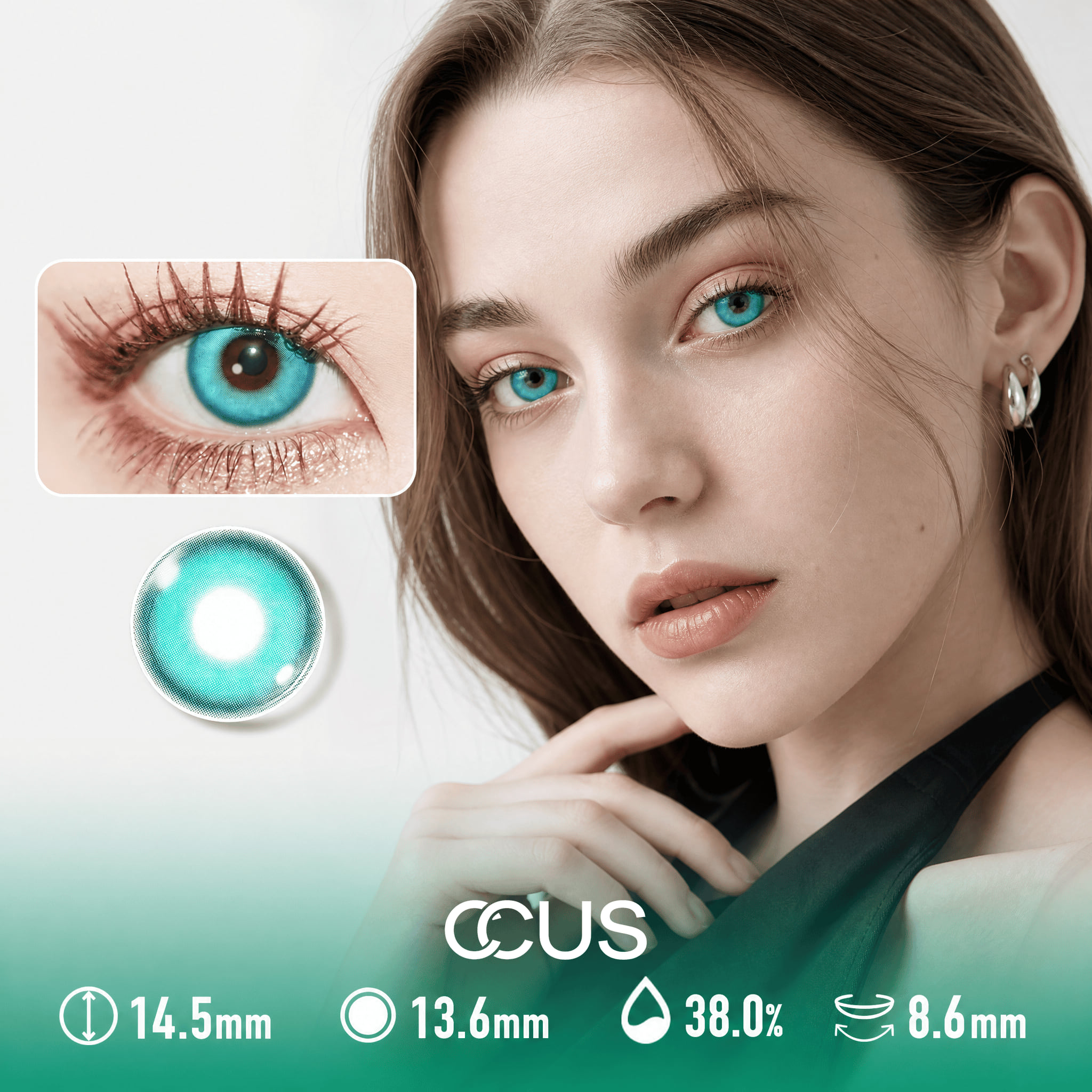Harbor Tide Seafoam Emerald Green Contact Lenses - Ccus Eyewear · Premium Colored Contacts Harbor Tide Seafoam Emerald Green Contact Lenses