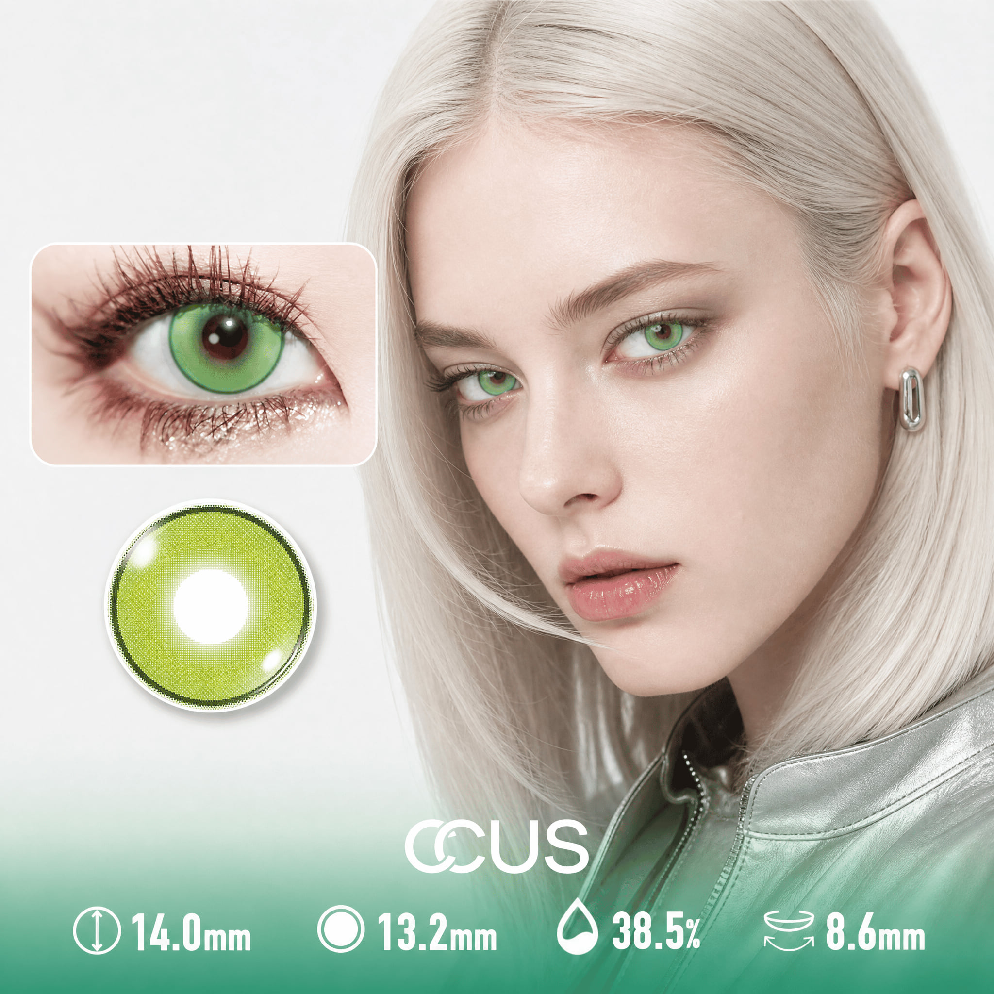 Kiwi Sage Green Contact Lenses - Ccus Eyewear · Premium Colored Contacts Kiwi Sage Green Contact Lenses