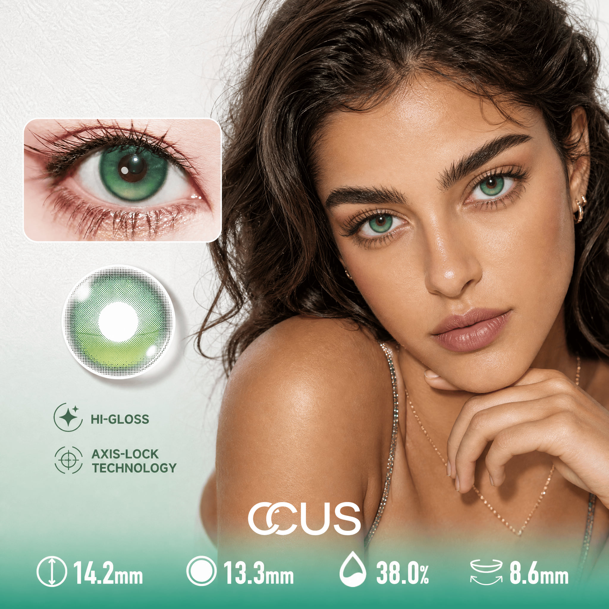 Winter Eclipse Jade Green Contact Lenses - Ccus Eyewear · Premium Colored Contacts Winter Eclipse Jade Green Contact Lenses