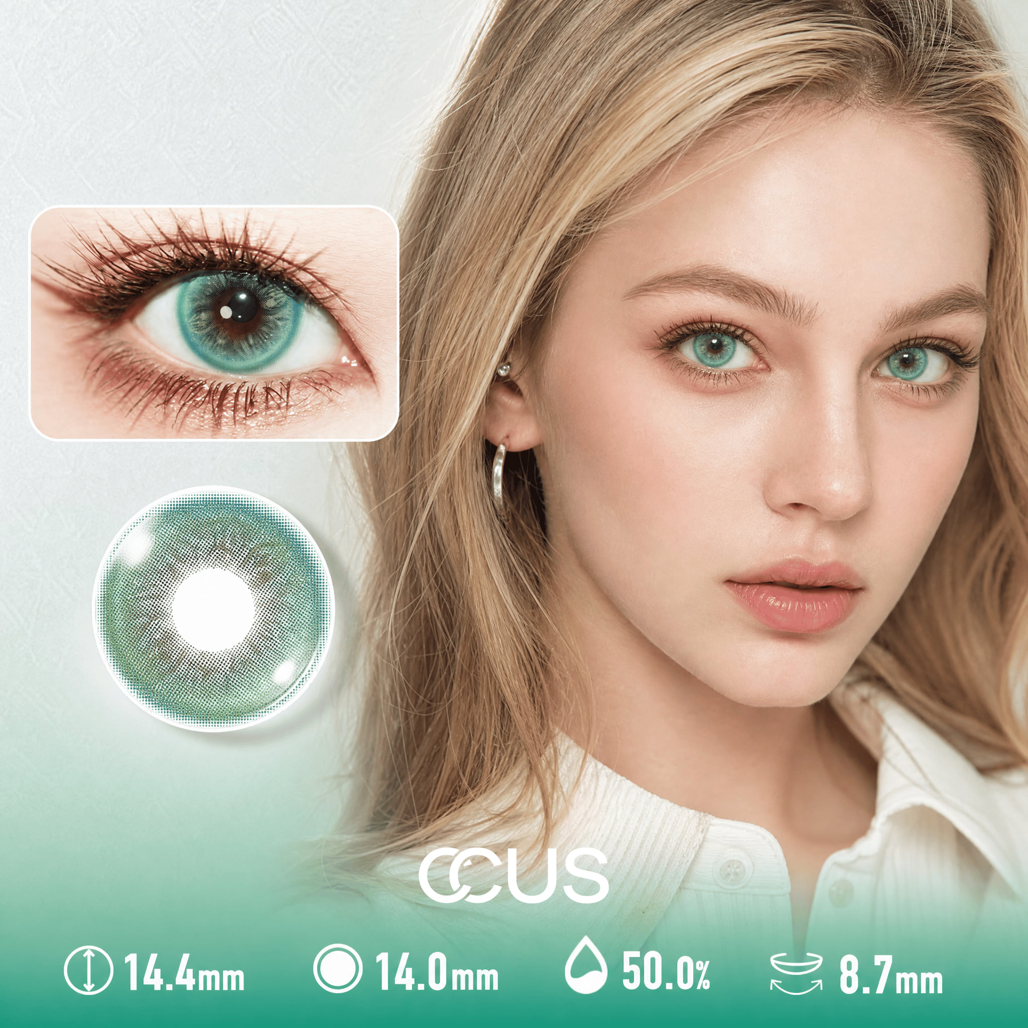 Luminous Lotus Jade Green Contact Lenses - Ccus Eyewear · Premium Colored Contacts Luminous Lotus Jade Green Contact Lenses