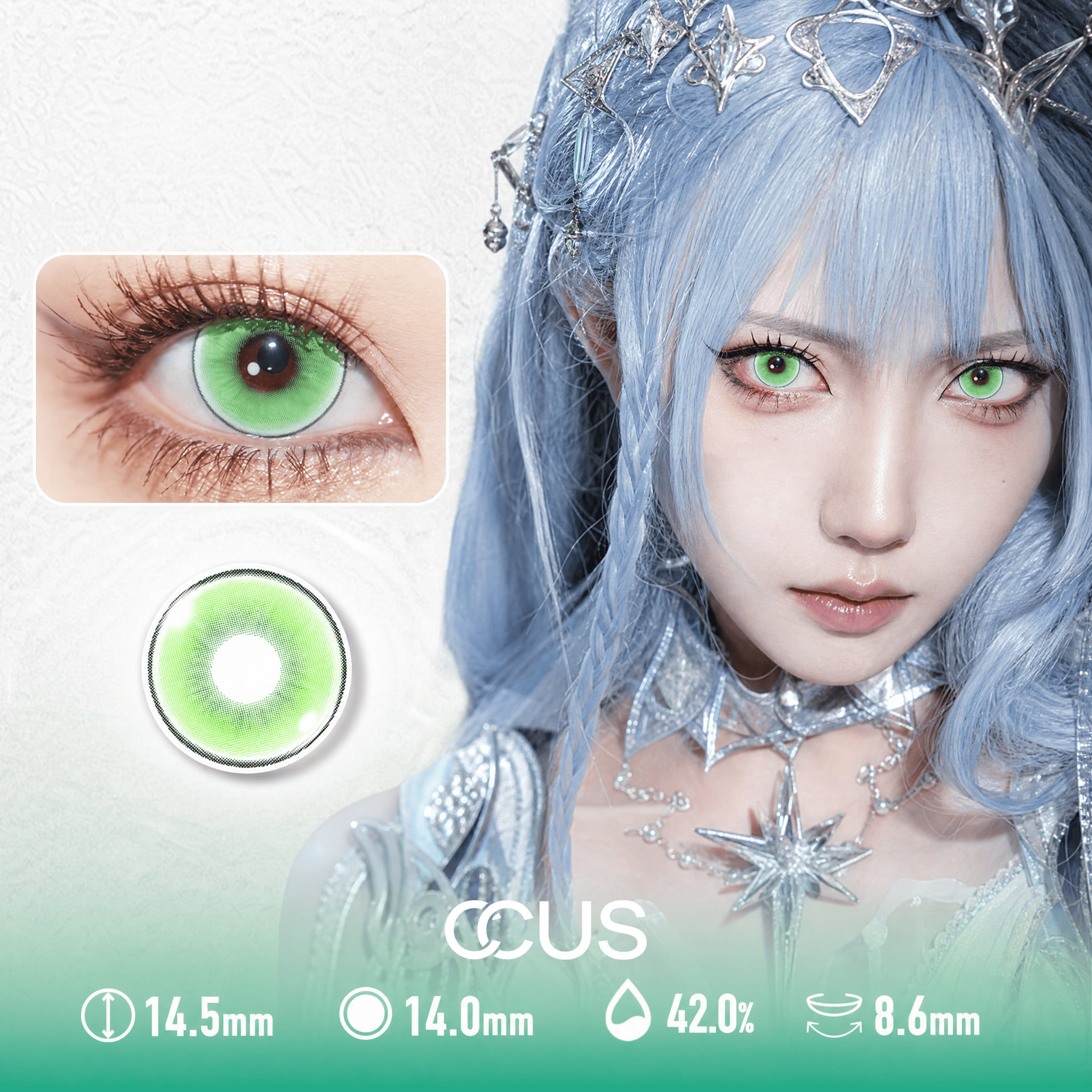 Nebula Blossom Emerald Green Contact Lenses