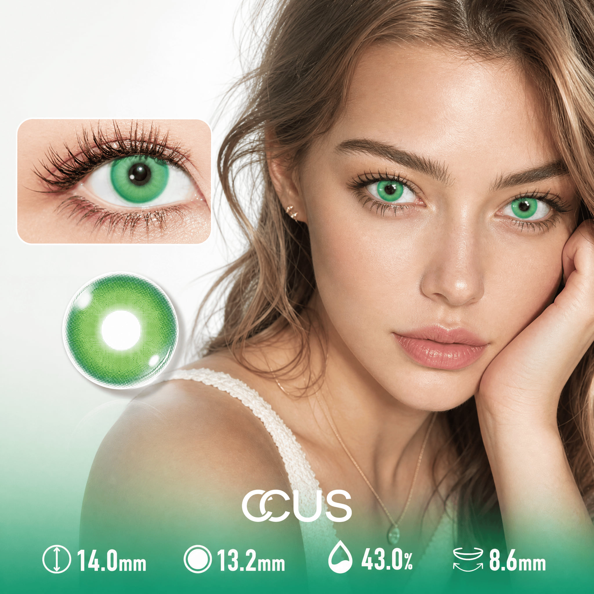 Opal Rain Green Contact Lenses - Ccus Eyewear · Premium Colored Contacts Opal Rain Green Contact Lenses