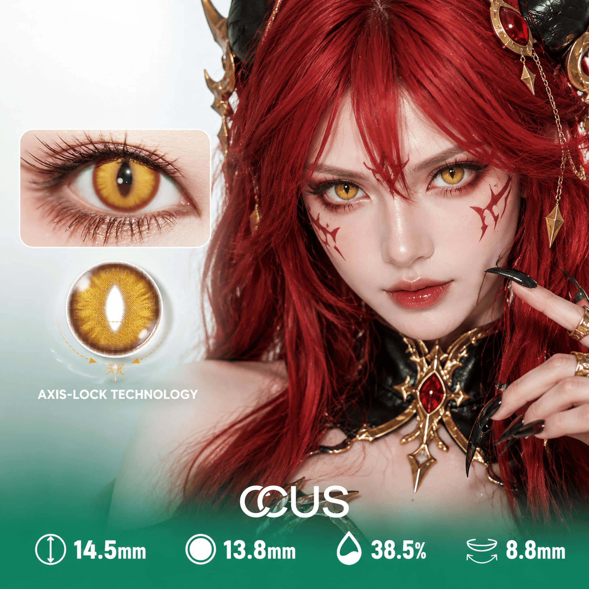 Gold Vertical Slit Beast Cosplay Contact Lenses - Ccus Eyewear · Premium Colored Contacts Gold Vertical Slit Beast Cosplay Contact Lenses