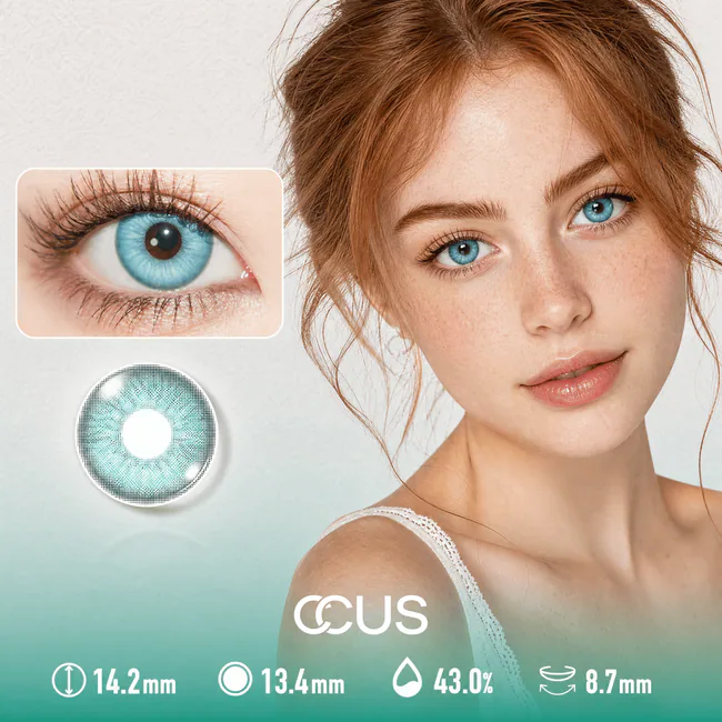 What Makeup Suits Blue Contact Lenses? - Ccus Eyewear · Premium Colored Contacts Iris Pearl Cobalt Blue Contact Lenses