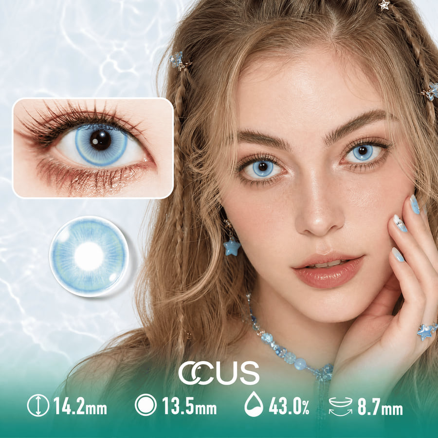 Kyoto Haze Azure Blue Contact Lenses