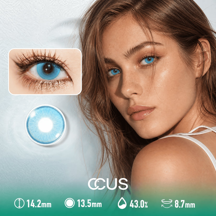 Silk Iris Azure Blue Contact Lenses - Ccus Eyewear · Premium Colored Contacts Silk Iris Azure Blue Contact Lenses