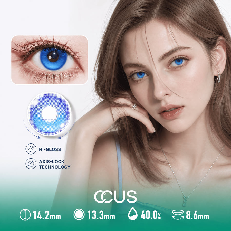 Neon Static Azure Blue Contact Lenses