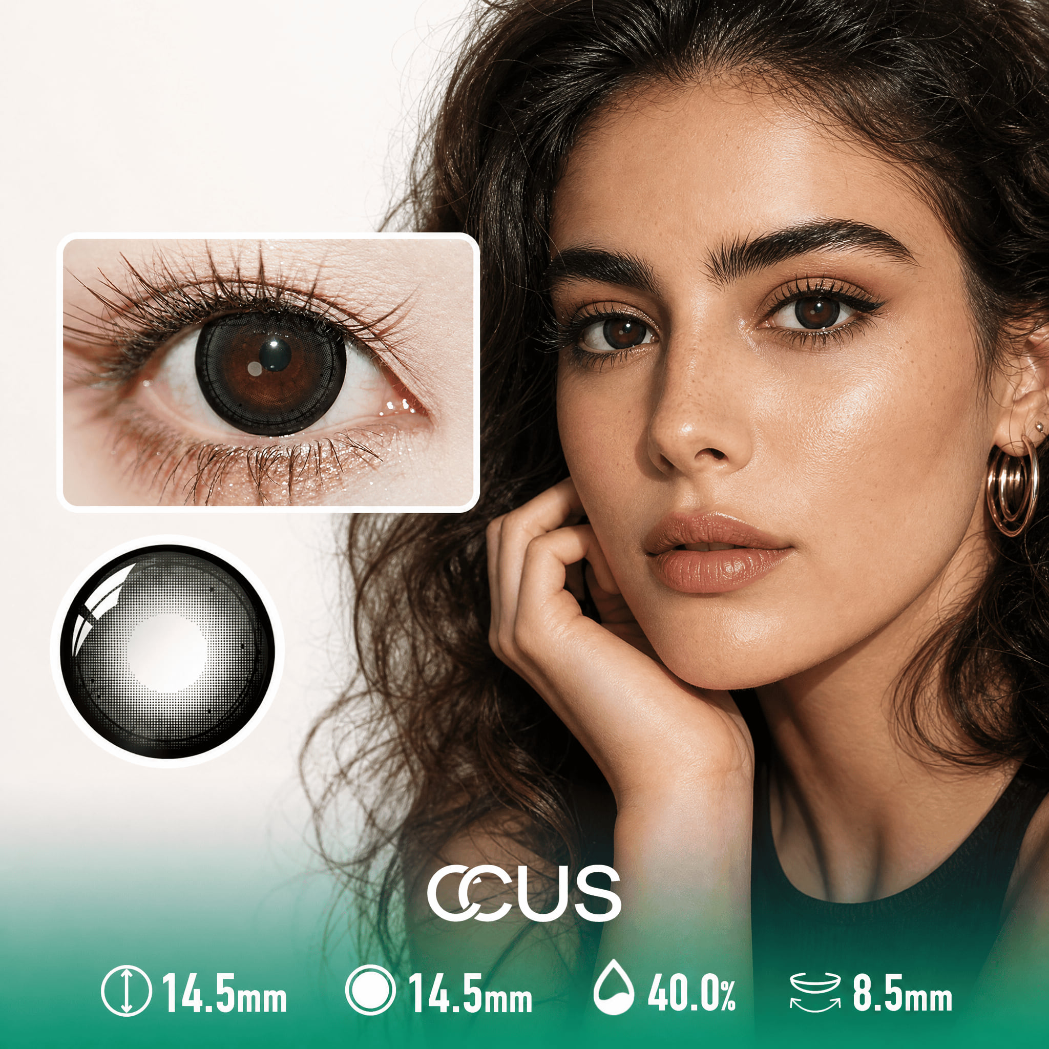 Quiet Moon Black Contact Lenses