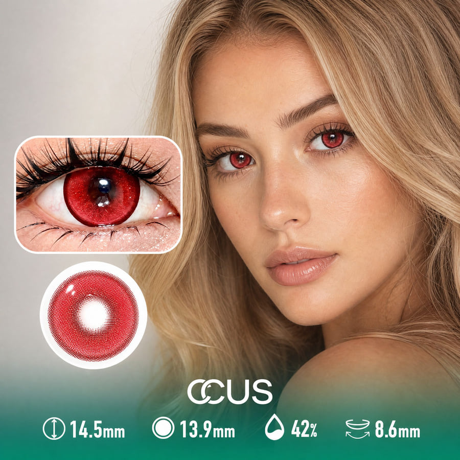 Ember Kyoto Crimson Red Contact Lenses - Ccus Eyewear · Premium Colored Contacts Ember Kyoto Crimson Red Contact Lenses