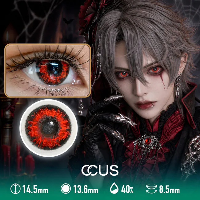 Hellfire Veins Halloween Red Demon Flame Gothic Contact Lenses