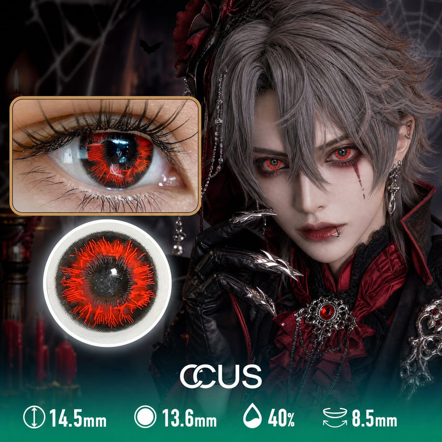 Hellfire Veins Halloween Red Demon Flame Gothic Contact Lenses