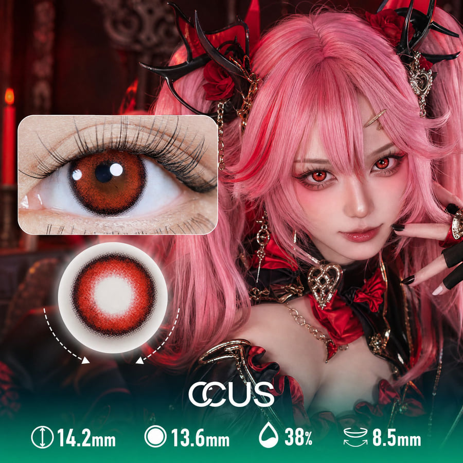 Dotted Eclipse Red Cosplay Gothic Special Effect Contact Lenses