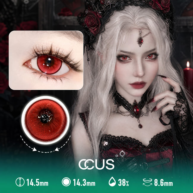 Dense Dot Mesh Red Cosplay Anime Vampire Demon Contact Lenses