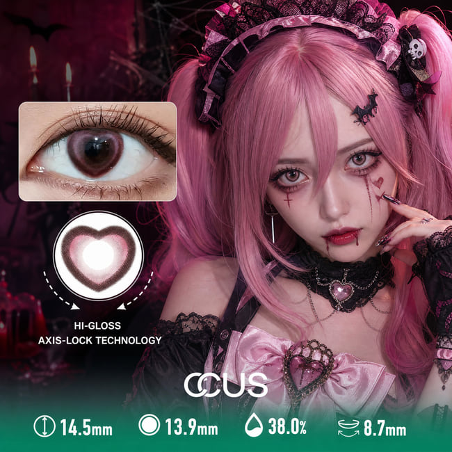 Bleeding Heart Halloween Pink spooky cosplay Contact Lenses