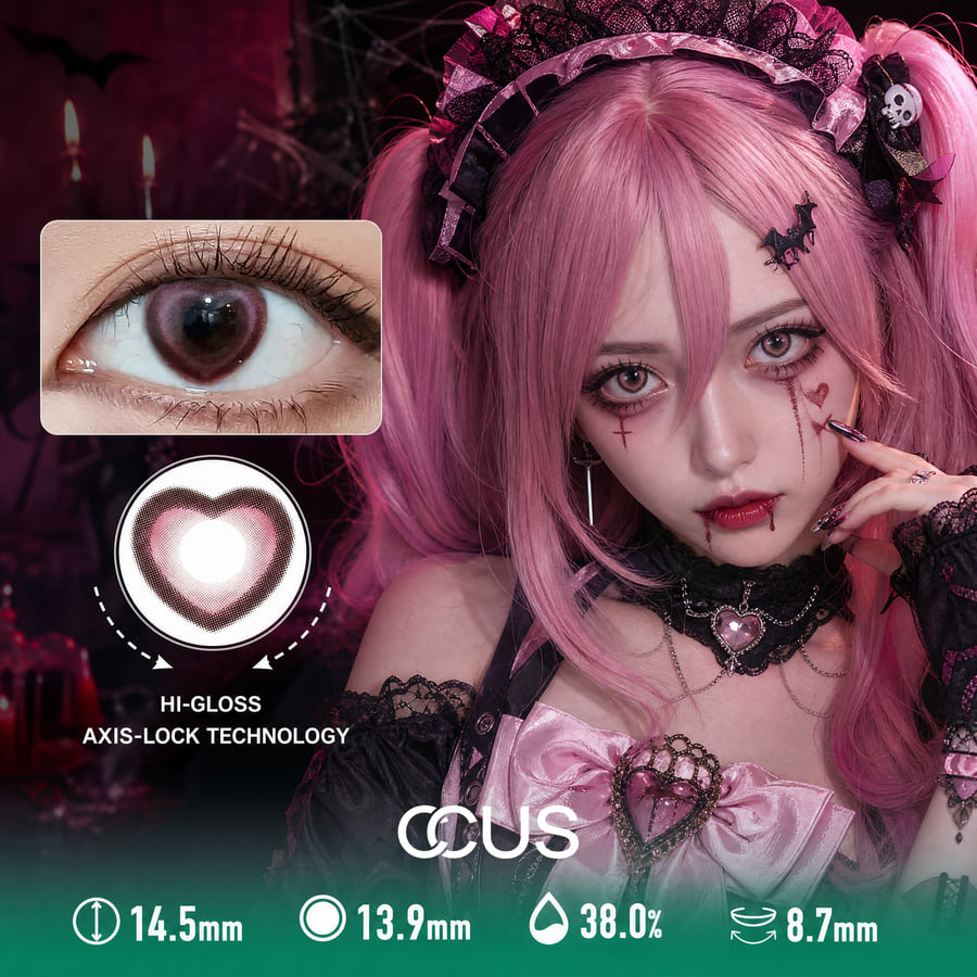 Bleeding Heart Halloween Pink Spooky Cosplay Contact Lenses - Ccus Eyewear · Premium Colored Contacts Bleeding Heart Halloween Pink Spooky Cosplay Contact Lenses